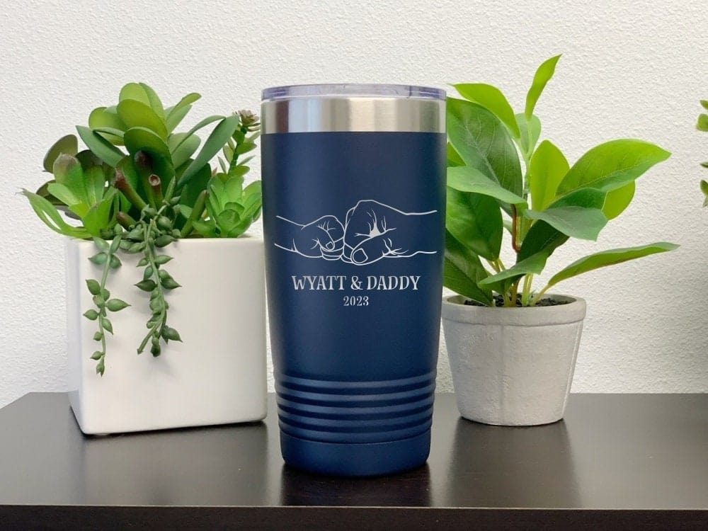 20JDS 20 oz two names year Engraved Dad Fist Bump Tumbler