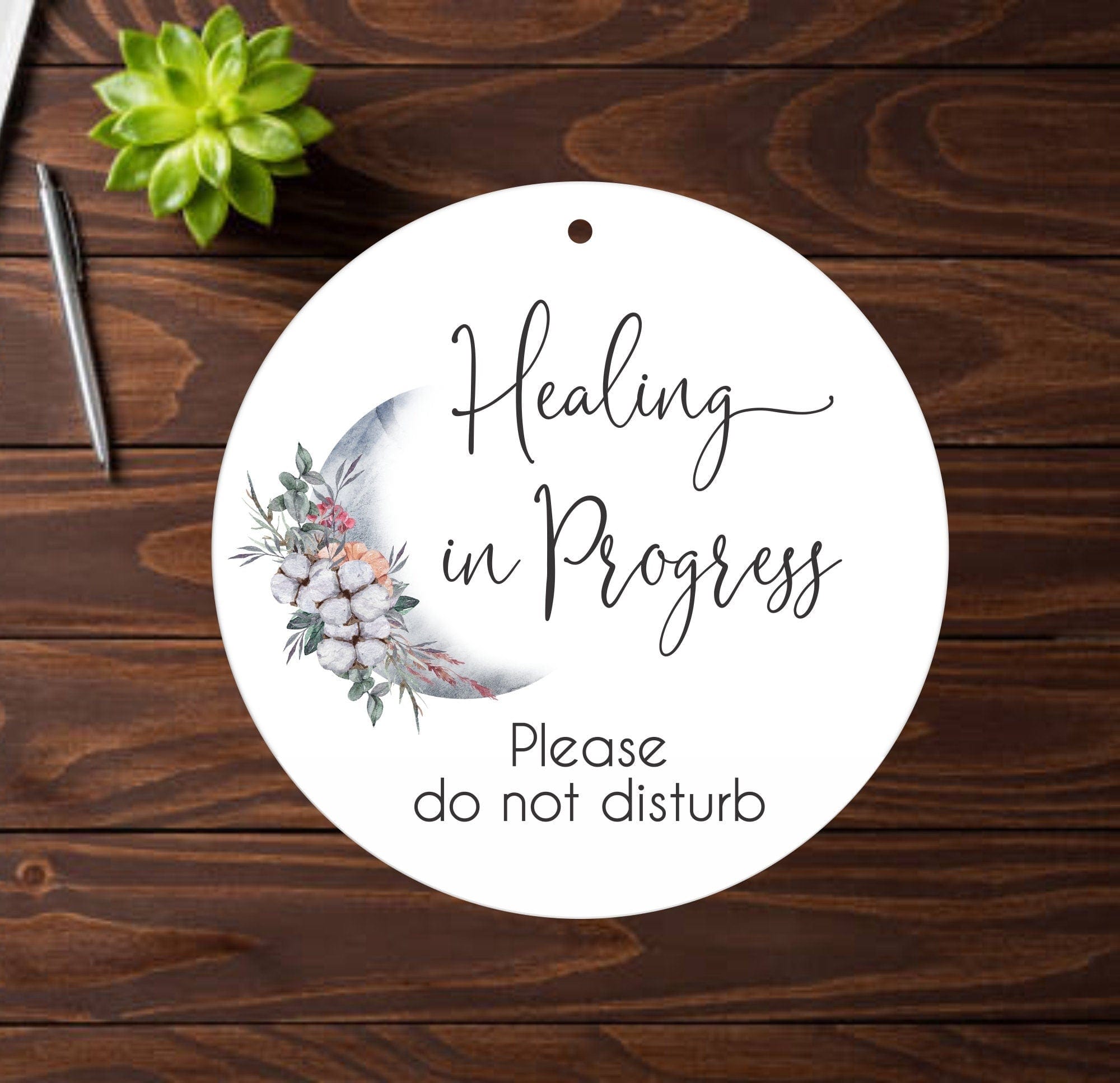 Aluminum Office Sign Healing In Progress Moon Design Sign