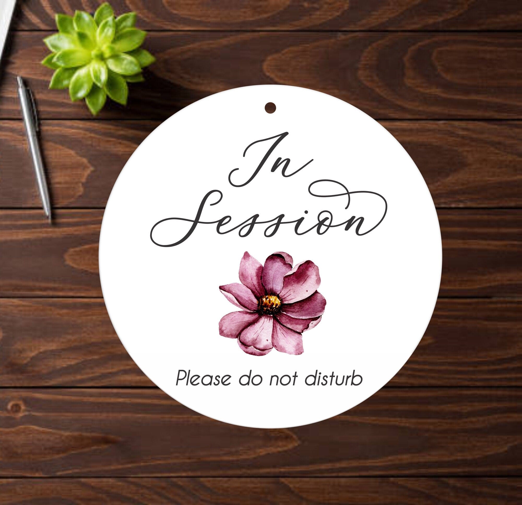 Aluminum Office Sign Watercolor Flower Office In Session Sign