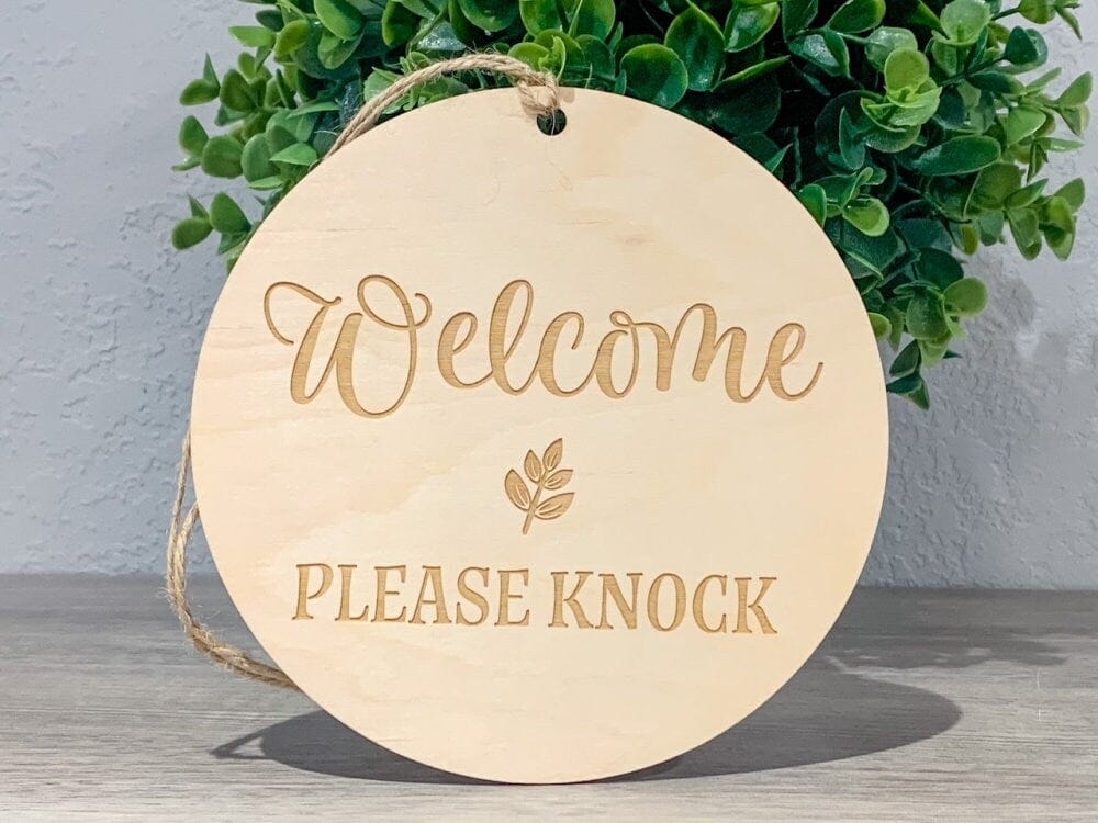 Engraved Office Sign Wood Engraved Round Double Sided | In Session