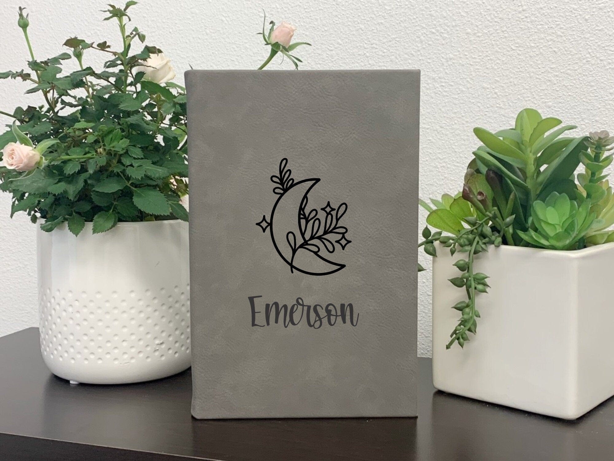 Leatherette journal Leatherette Journal Name Personalized Leatherette Dream Journal With Moon And Name