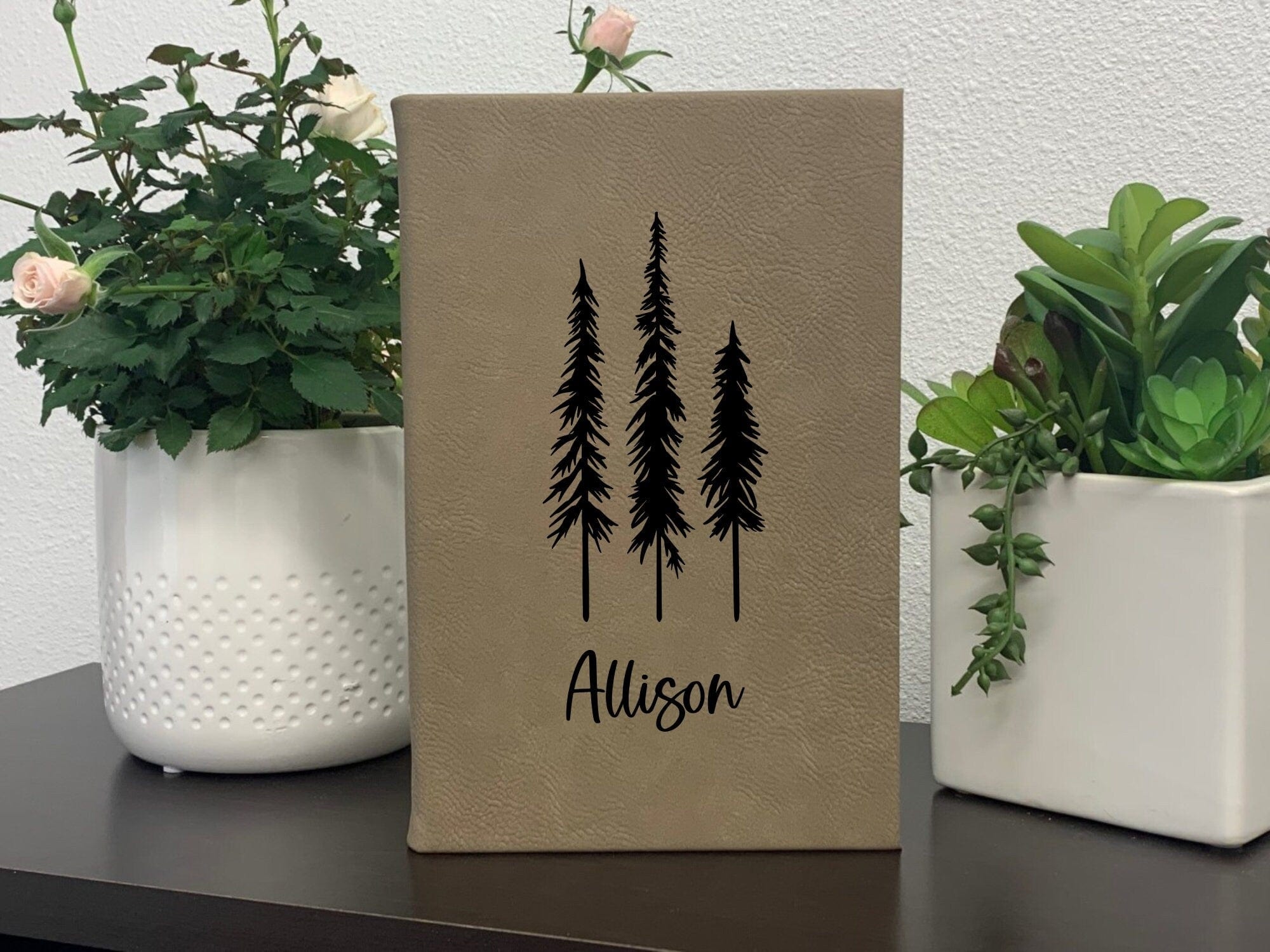 Leatherette journal Leatherette Journal Name Personalized Leatherette Journal With Trees And Name