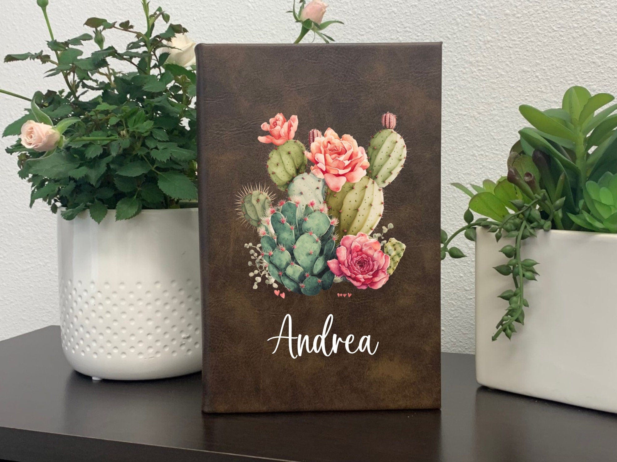 Printed Journal Printed Journal Name With Name Color Cactus Journal Personalized Leatherette Lined Diary