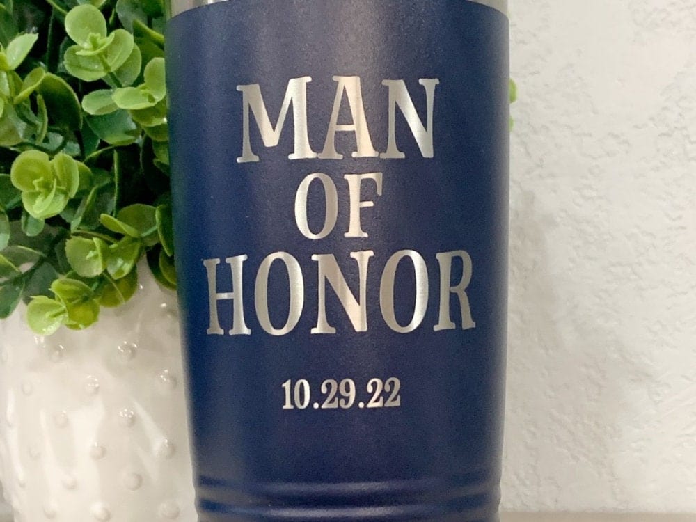 Run Wild Engraving 20 oz date Laser Engraved Man Of Honor 20oz Tumbler, Man Of Honor Wedding Gift, Man Of Honor Favor, Bridal Party Tumbler, Wedding Party, 30oz Cup