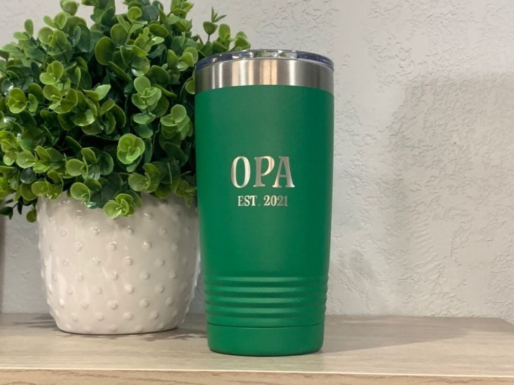 Run Wild Engraving 20 oz graduation year Opa Tumbler or Water Bottle