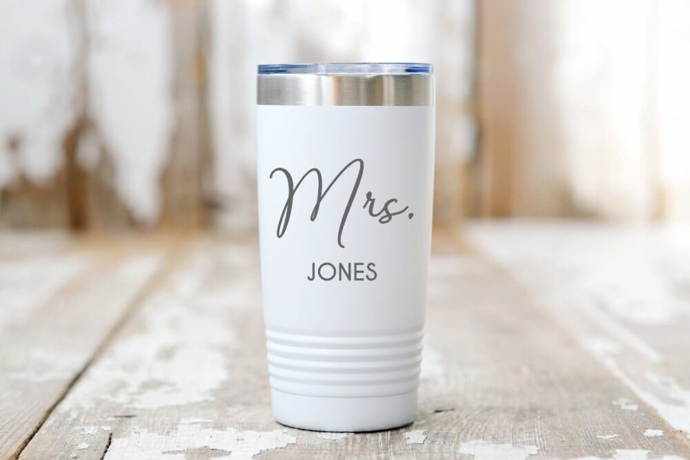 Run Wild Engraving 20 oz name Mrs. Tumbler Personalized