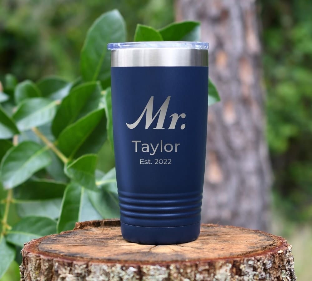 Run Wild Engraving 20 oz name year Engraved Tumbler For Groom