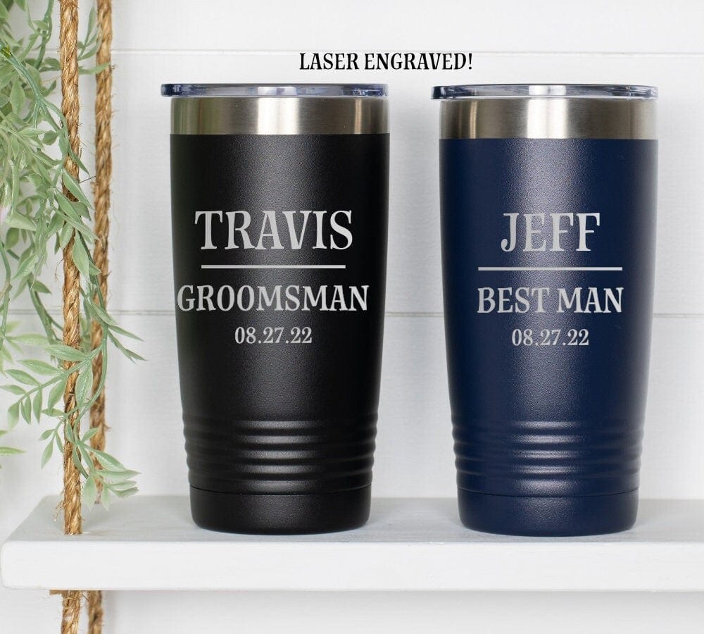 Run Wild Engraving 20 oz title name Date Best Man , Groomsman, Father of The Bride or Groom, Wedding Gift