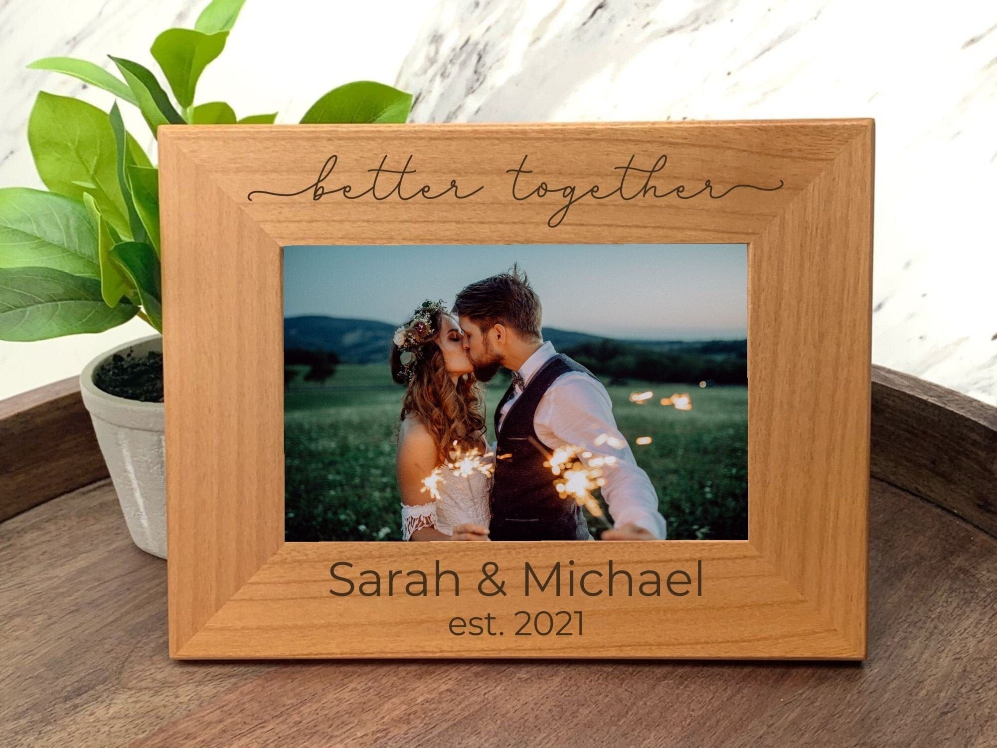 Run Wild Engraving PF 2 names and year Engraved Better Together Picture Frame