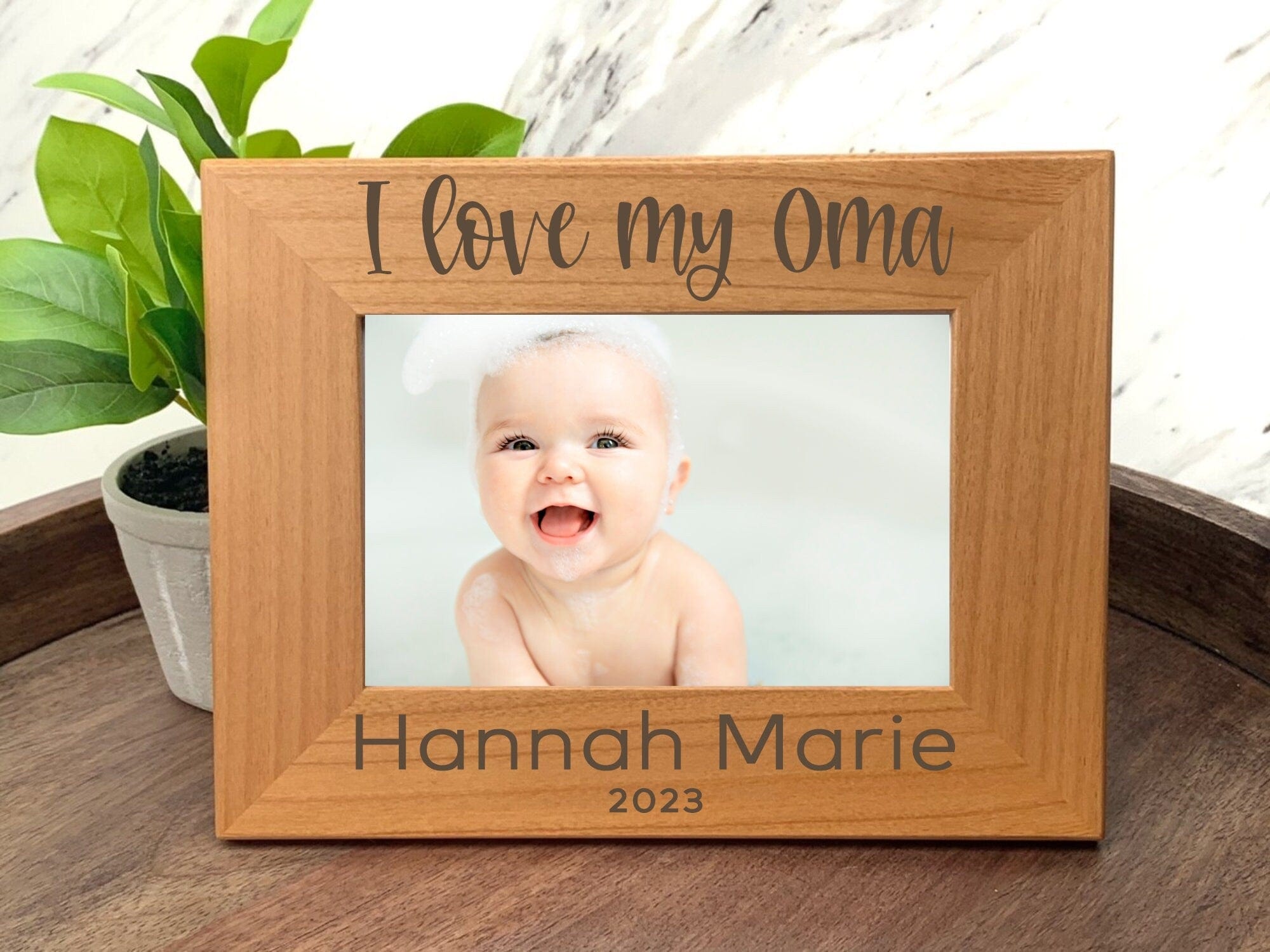 Run Wild Engraving PF name and year I Love My Oma Picture Frame Personalized