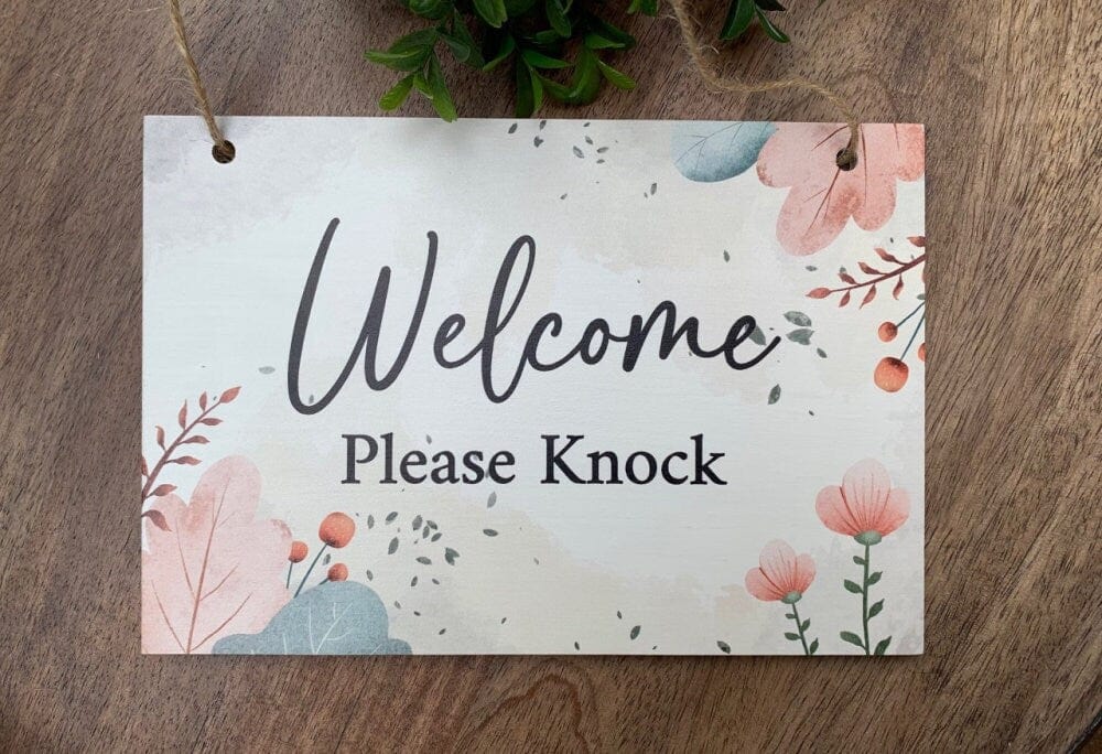 UV Office Sign In Session Welcome Double Sided Wood Door Sign
