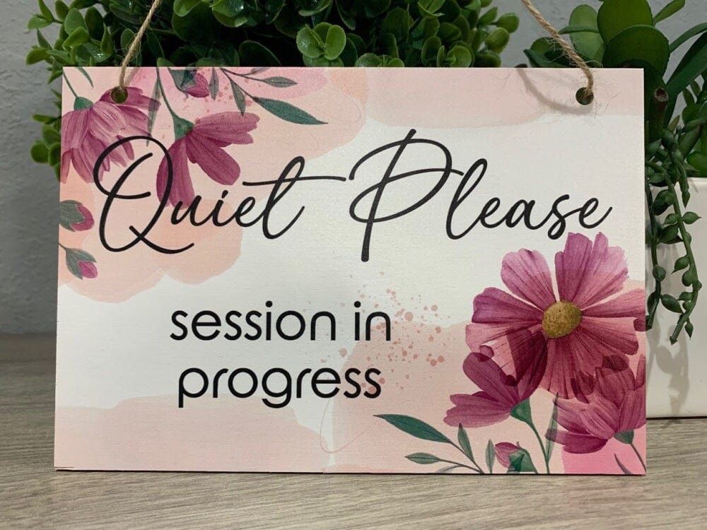 UV Office Sign Quiet Please Sign | Flower Wood Door Sign