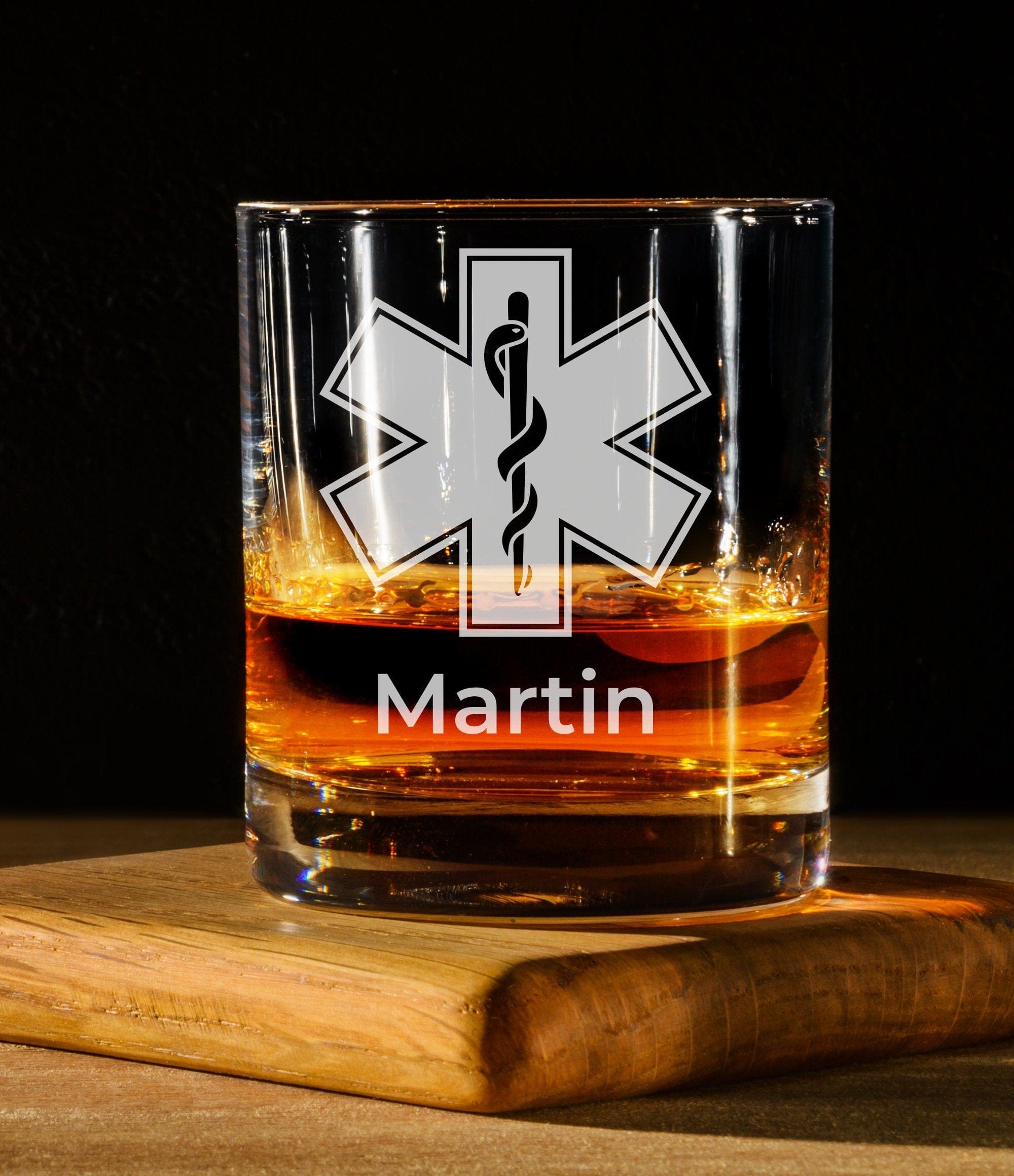 Whiskey Glass Whiskey one name EMT Whiskey Glass | Personalized Paramedic Gift