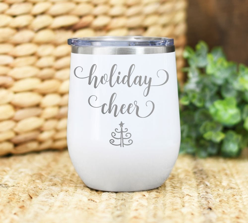 Holiday cheer wine tumbler