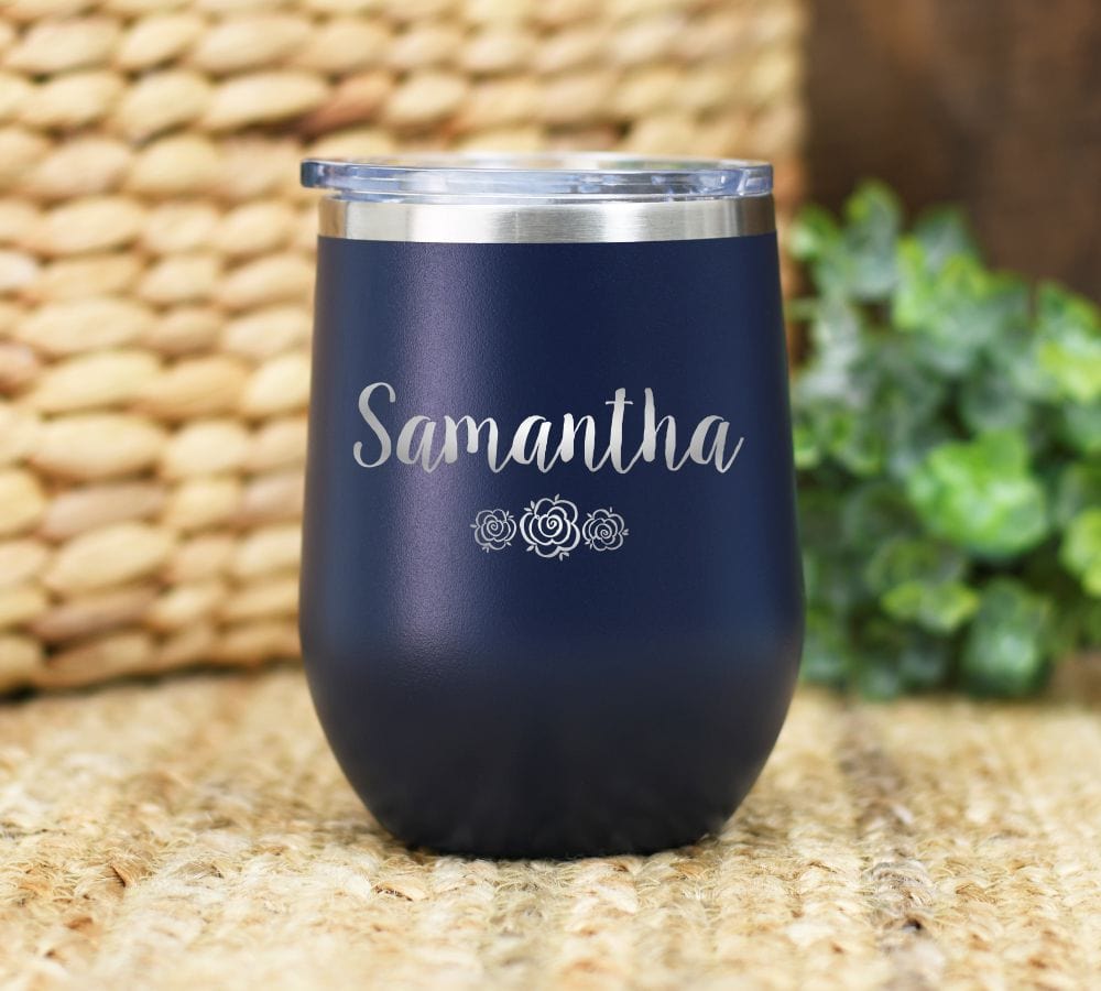 Insulated Wine Tumbler With Lid Engraved Wine Tumbler Monogrammed