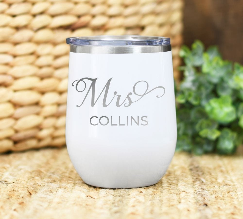 12 oz engraved mrs wine tumbler