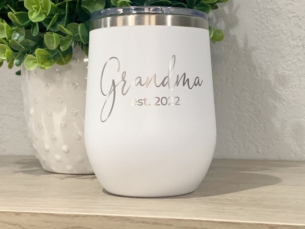 12oz tumbler wine tumbler year Grandma 12oz Wine Tumbler With Year