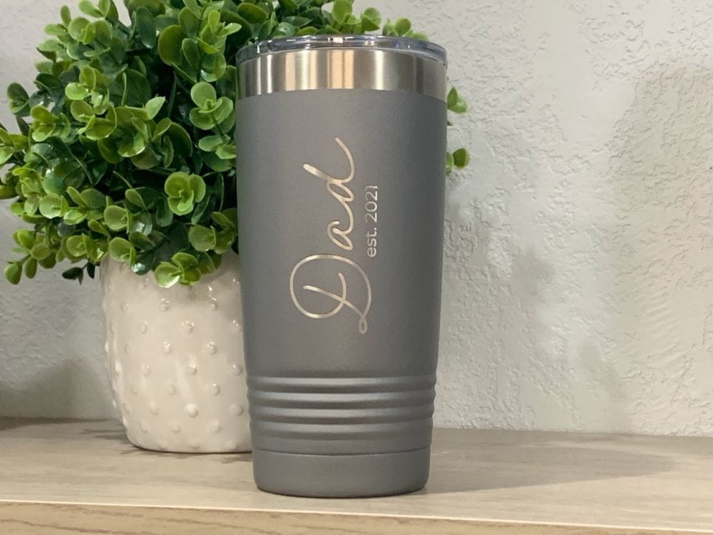 New Dad Coffee Mug Tumbler With Est. Year