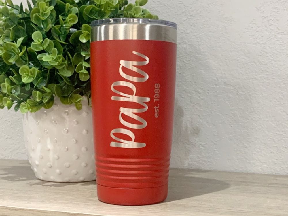 Papa Engraved Tumbler With Year