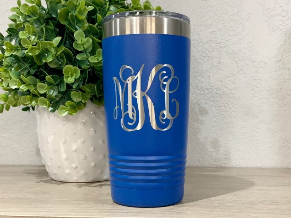 Engraved Monogram Custom Tumbler Personalized Coffee Cup