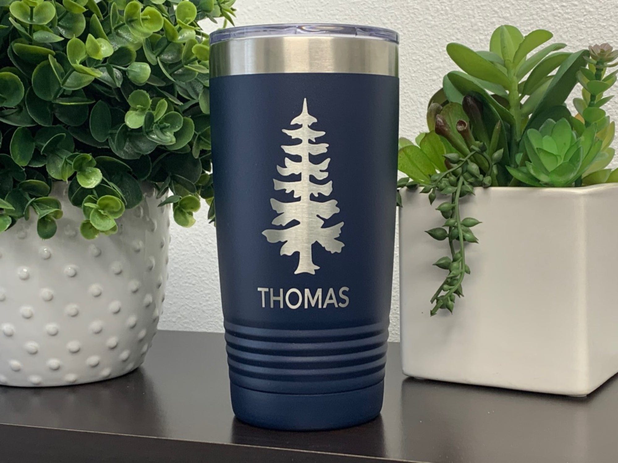 20 Oz Tumbler With Tree Personalized With Name - Nature Tumbler