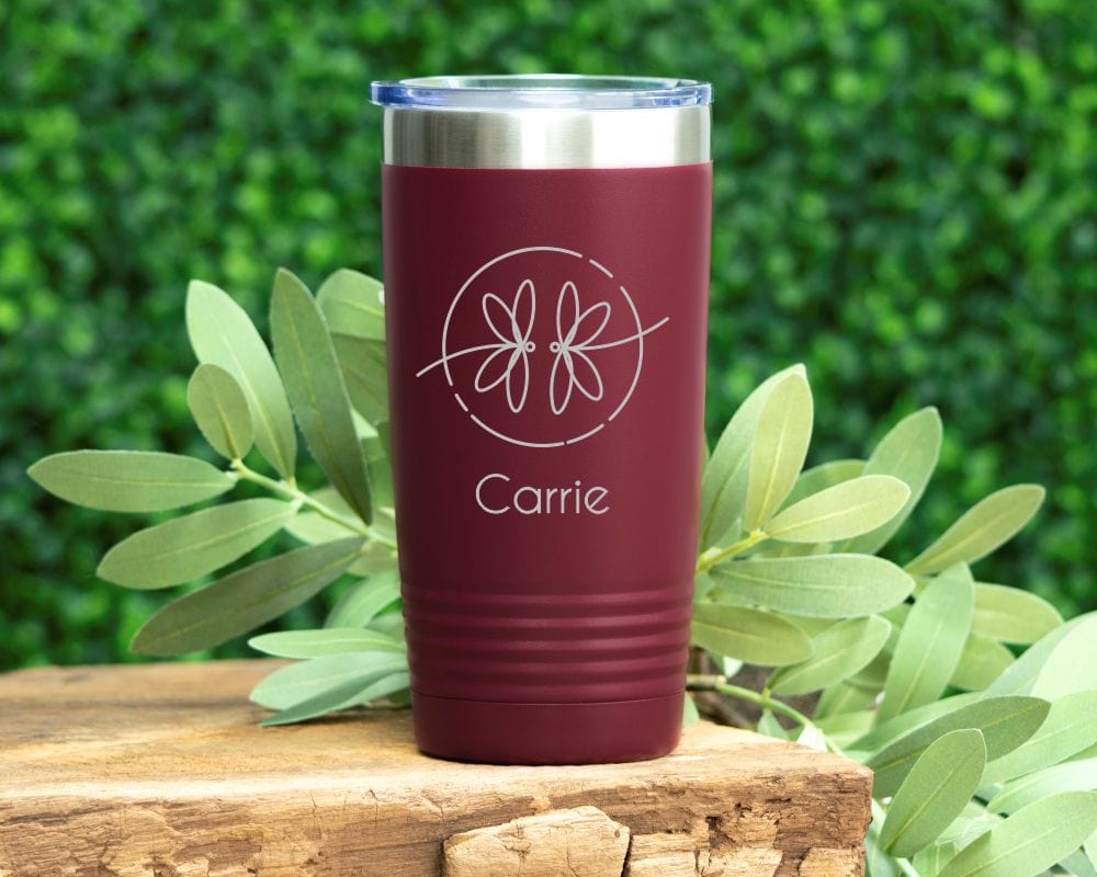 Engraved Dragonfly Tumbler