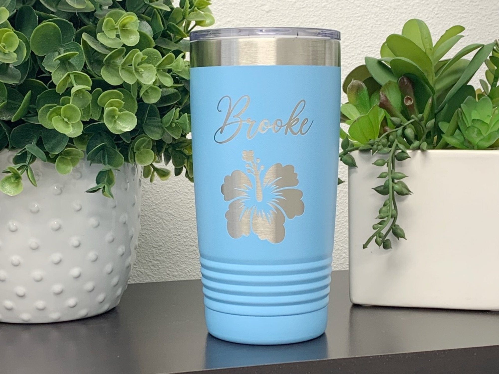20JDS 20 oz name Hibiscus Coffee Tumbler Personalized