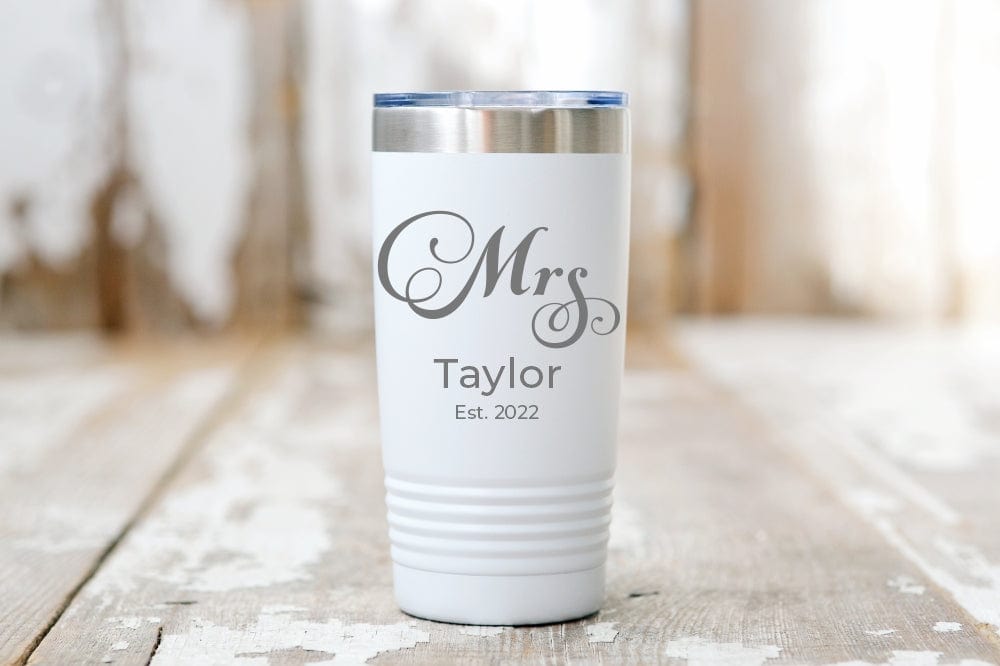 Mrs. Coffee Tumbler Personalized - New Bride Cup