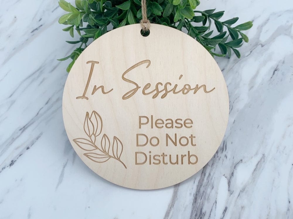 In Session Wood Office Sign