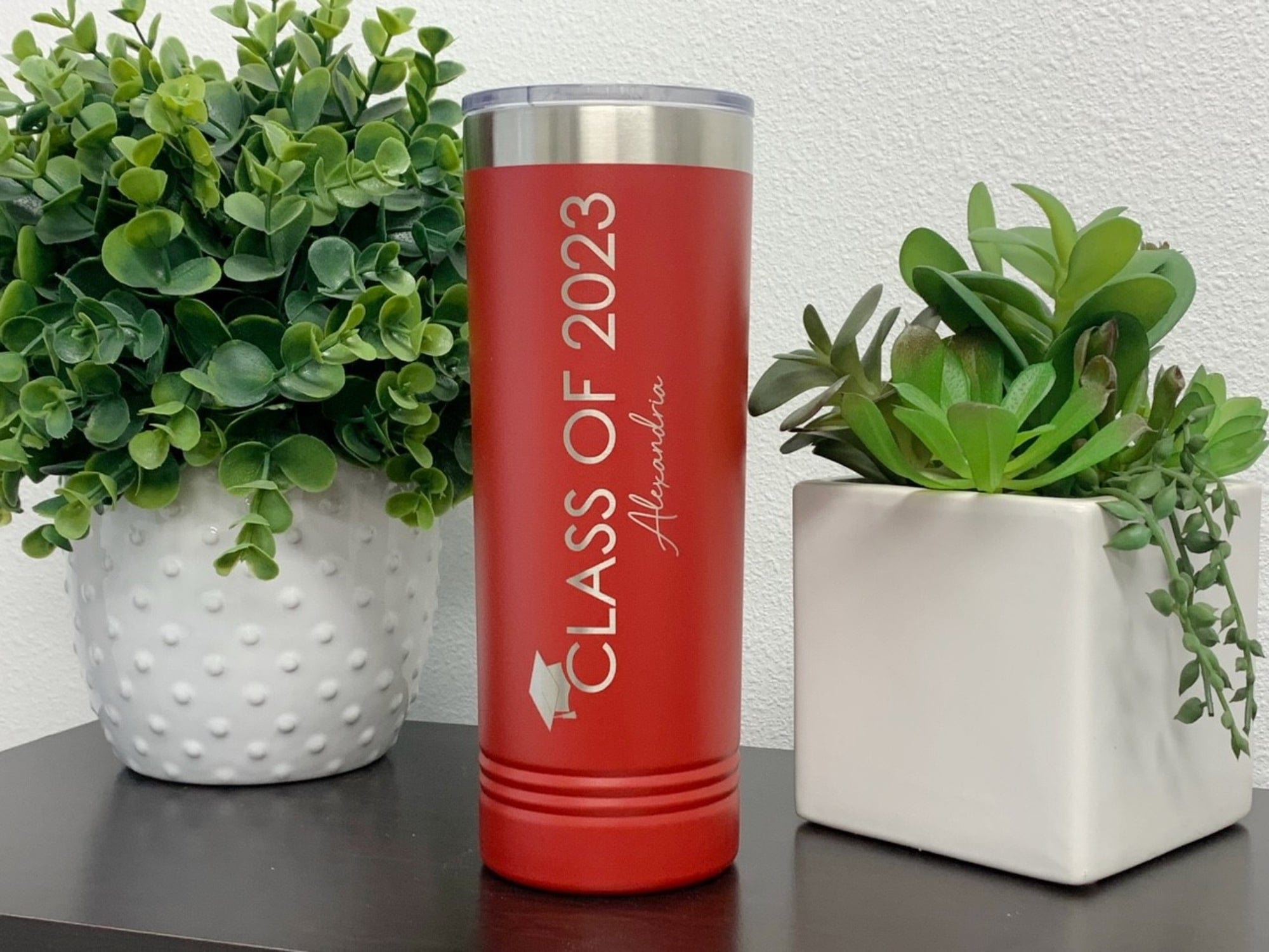 Run Wild Engraving 22oz skinny name year Class of 2023 Tumbler - Graduation Gift
