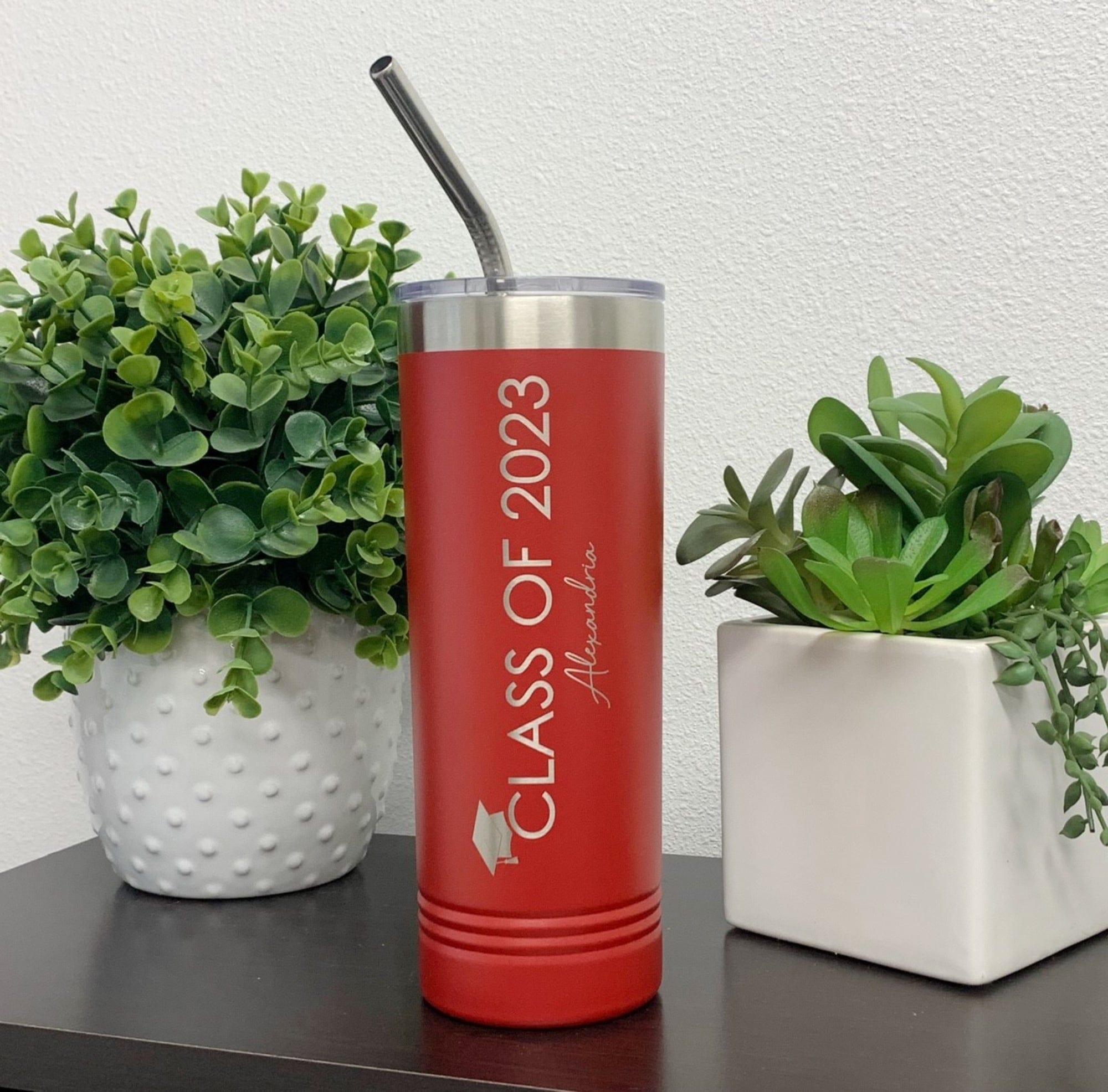 Run Wild Engraving 22oz skinny name year Class of 2023 Tumbler - Graduation Gift