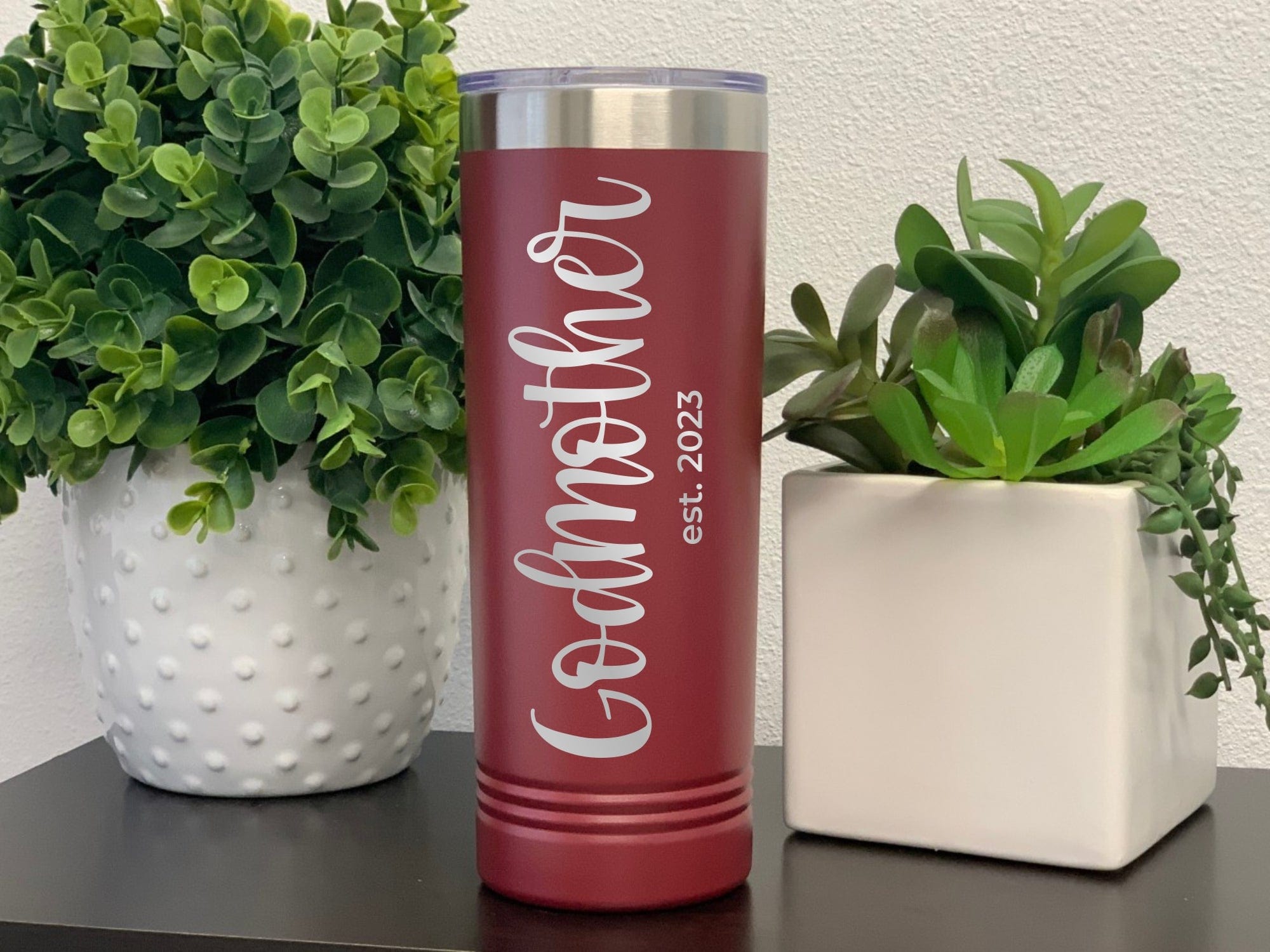Run Wild Engraving 22oz skinny year Godmother Skinny Tumbler