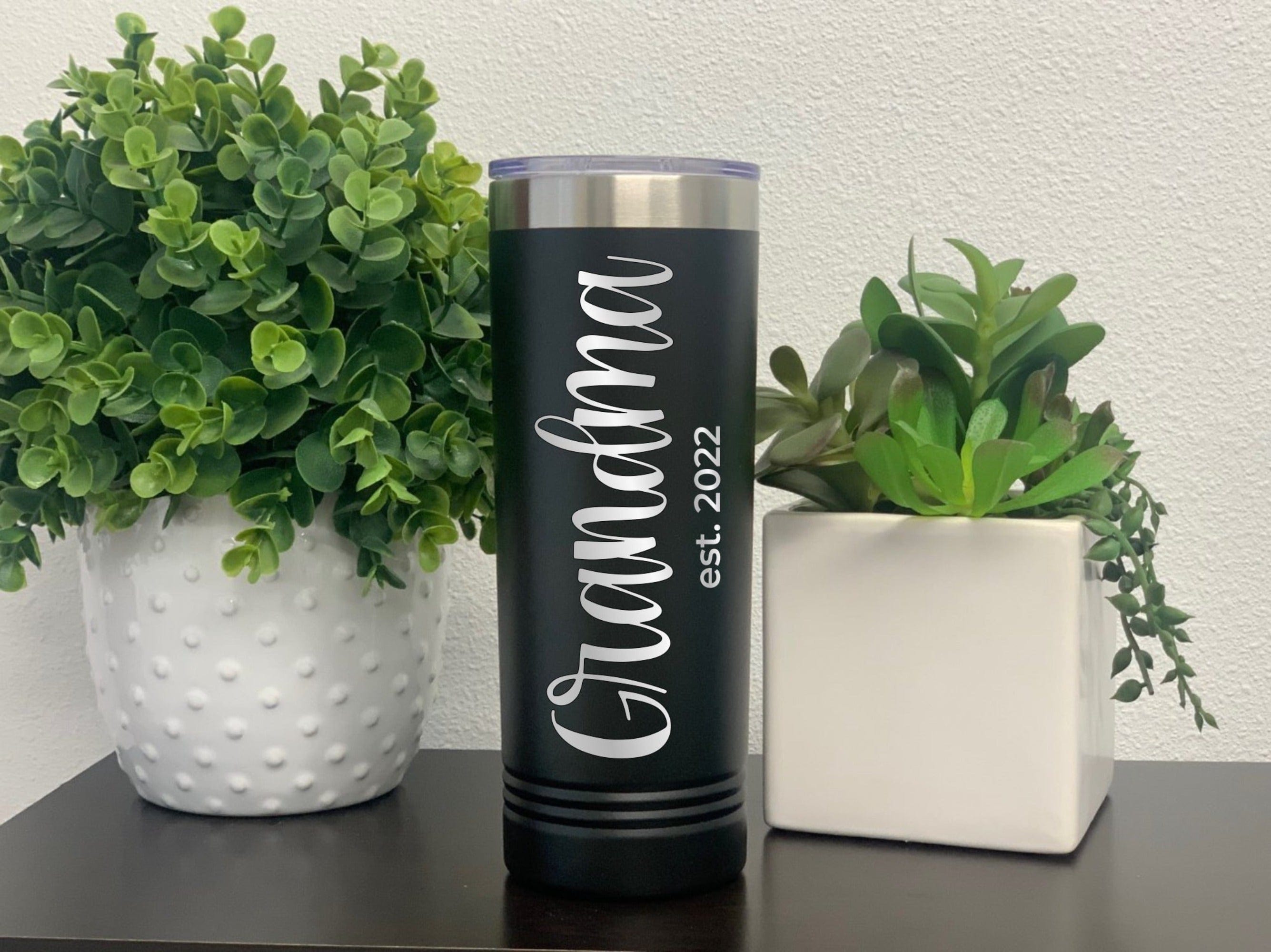 Run Wild Engraving 22oz skinny year Grandma Skinny Tumbler