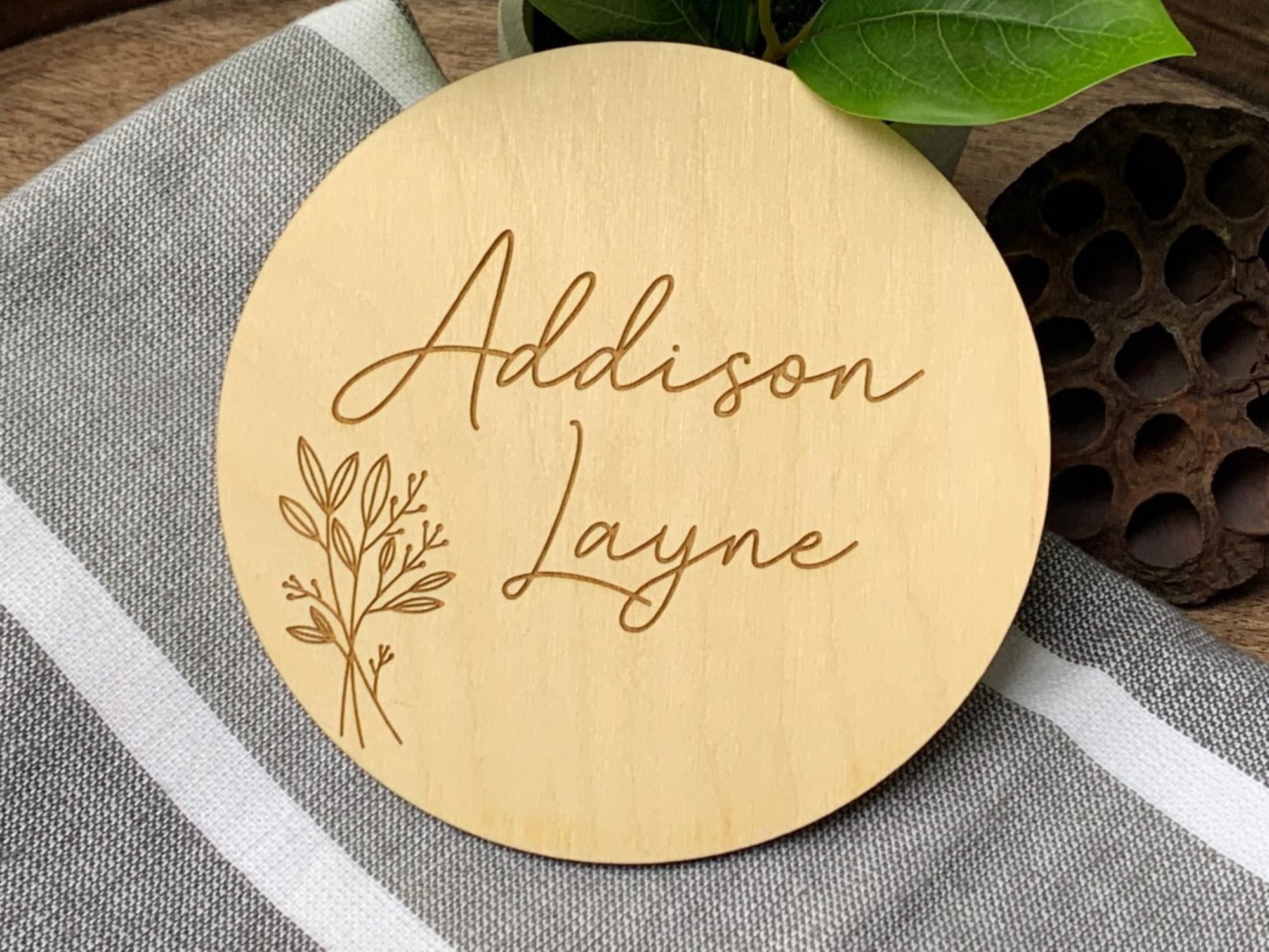 wood sign birth announcements