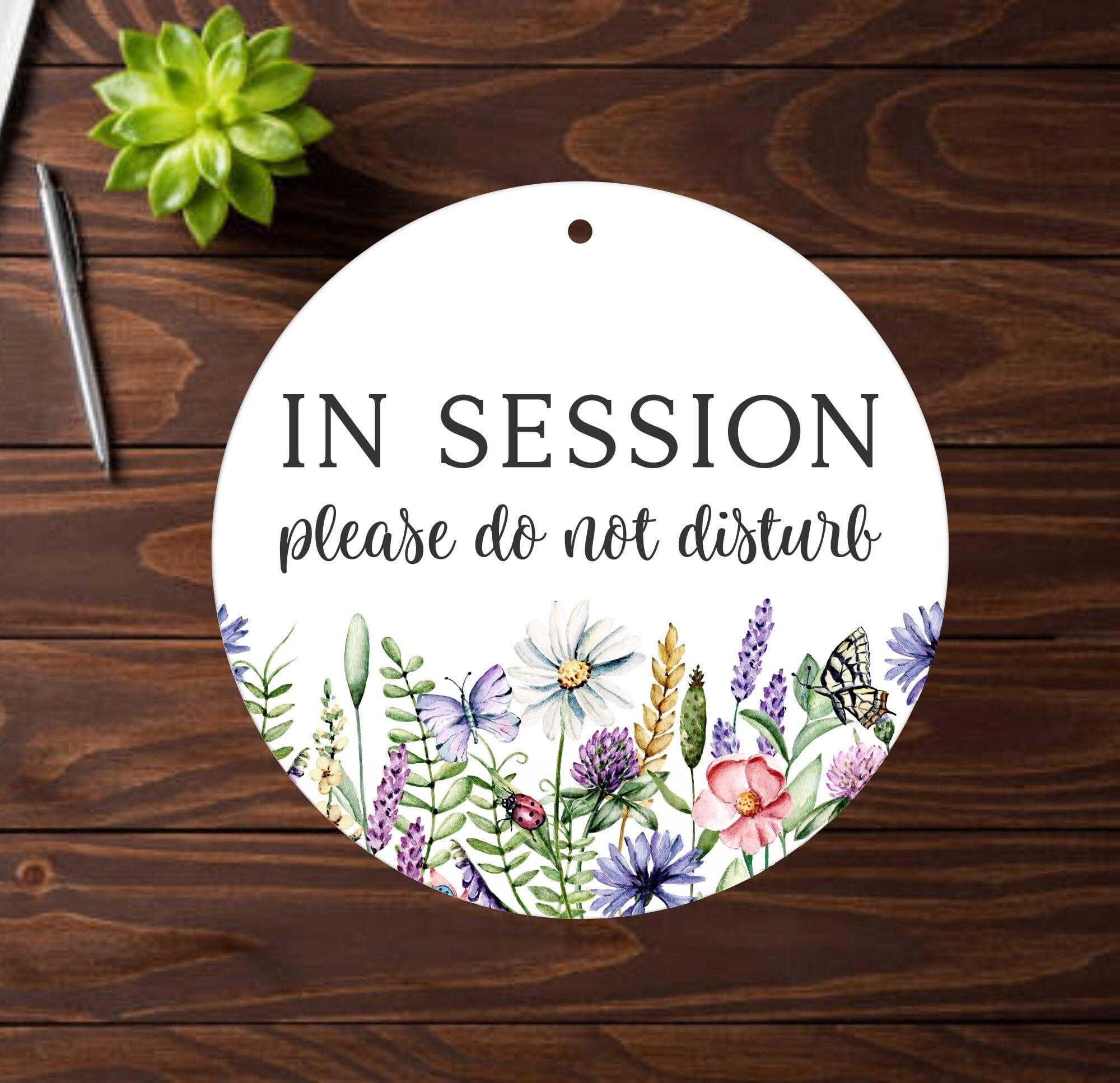 Aluminum Office Sign In Session Sign | Please Do Not Disturb | Nature Theme