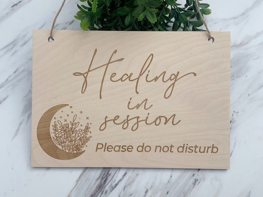 Engraved Office Sign Healing In Session Sign | Do Not Disturb Counselor Door Sign