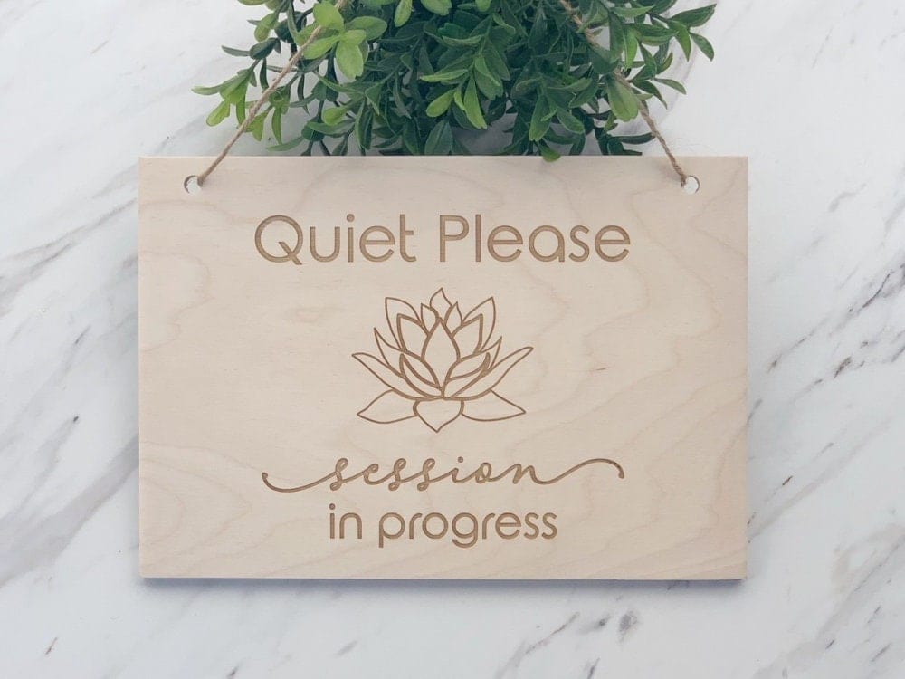 Engraved Office Sign Quiet Please Wood Engraved Door Sign | Therapy Session