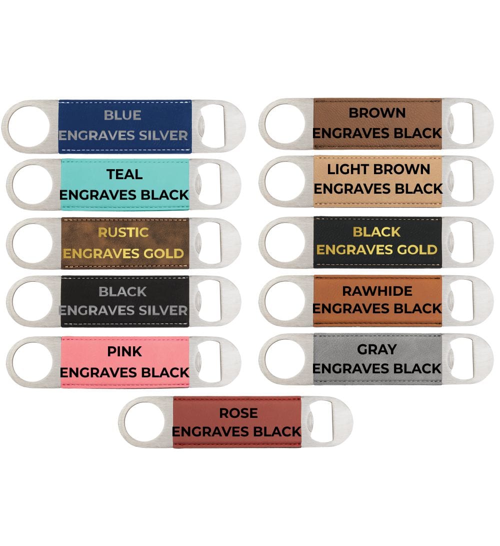 engraving leatherette bo colors Driveway Drinking Crew Bottle Opener - Engraved Leatherette