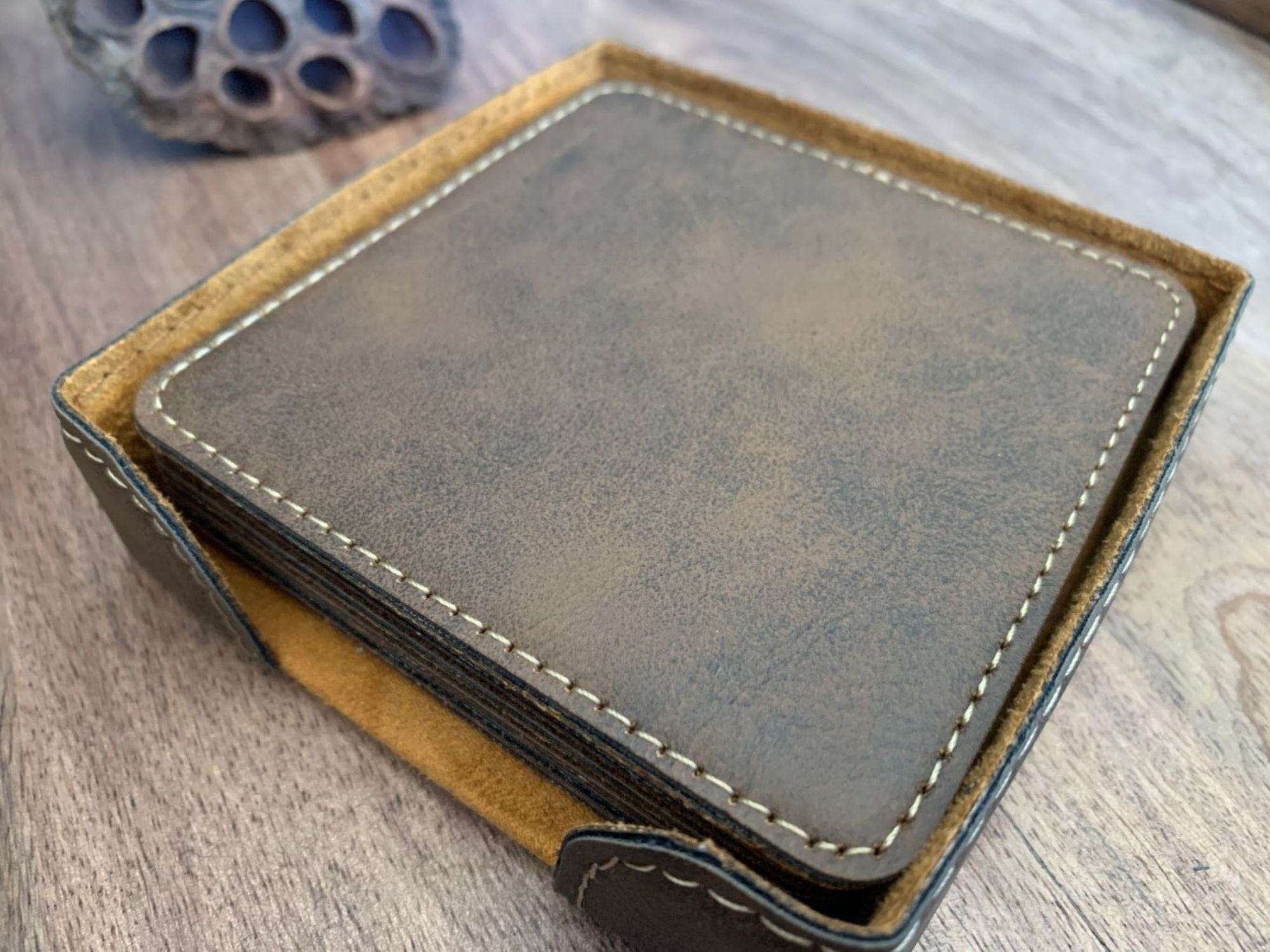 side/top angle of coasters and holder
