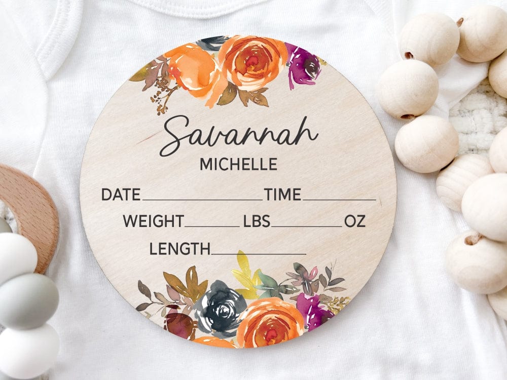 Copy of Baby Name Sign With Daisy Flowers