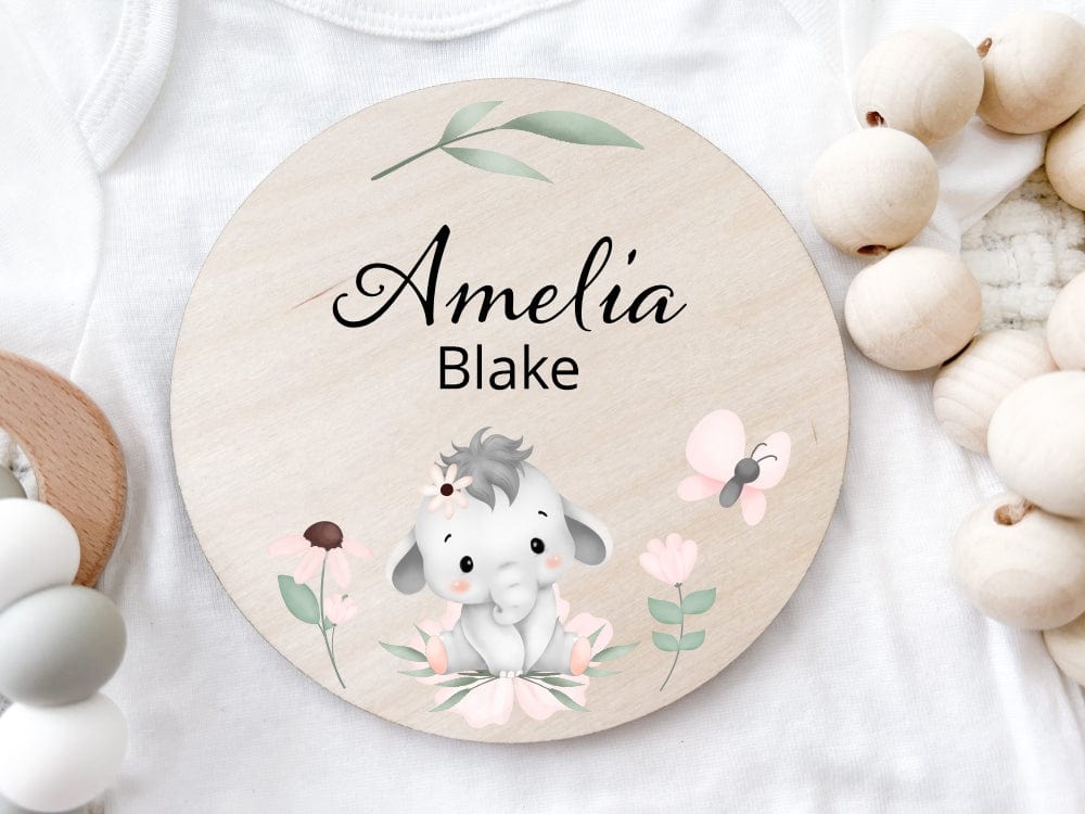 Copy of Flower And Leaf Baby Name Announcement Sign