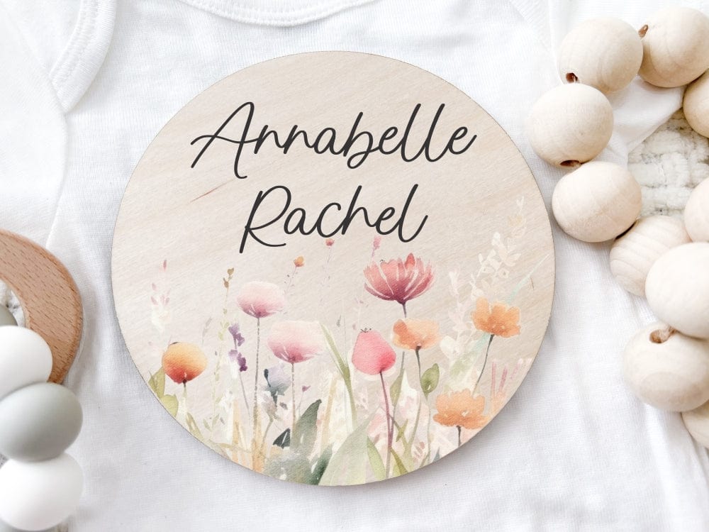 Copy of Girls Wildflower Baby Name Sign