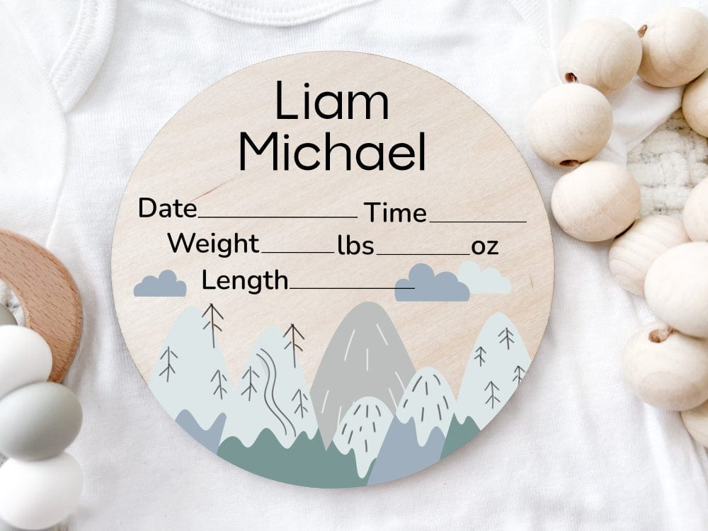 Mountain Theme Baby Name And Stats Sign