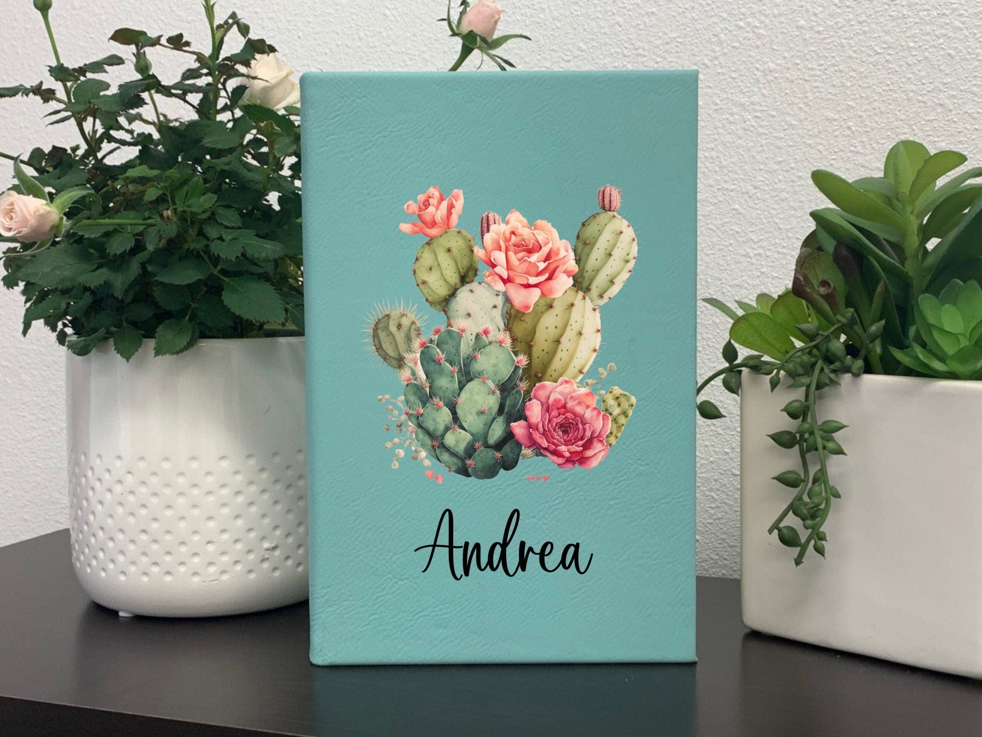 Printed Journal Printed Journal Name With Name Color Cactus Journal Personalized Leatherette Lined Diary