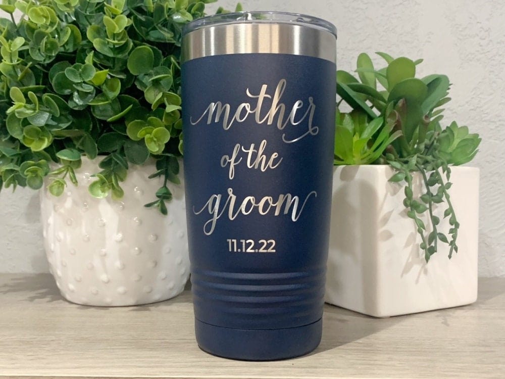 Run Wild Engraving 20 oz bride/groom date Mother Of The Bride Tumbler Personalized