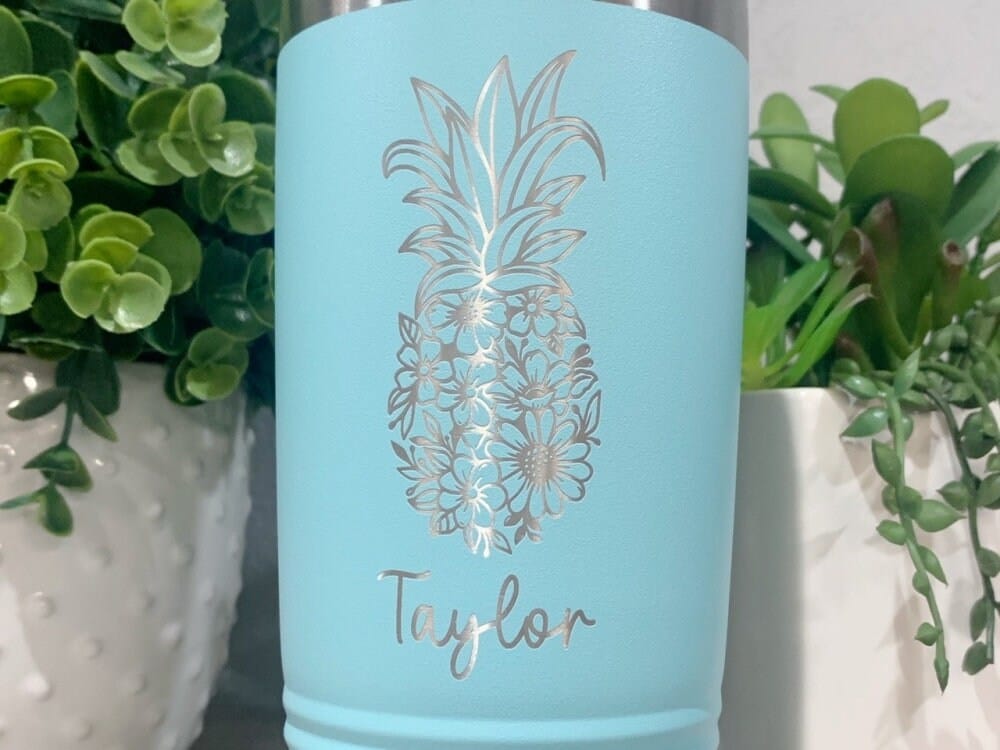 Run Wild Engraving 20 oz name Engraved Pineapple Tumbler Personalized