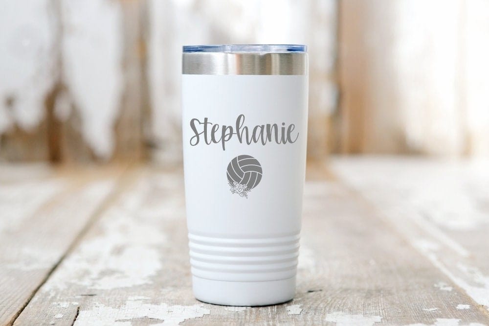 Run Wild Engraving 20 oz name Volleyball Tumbler Personalized, Volleyball Coach Gift, Mom Gift