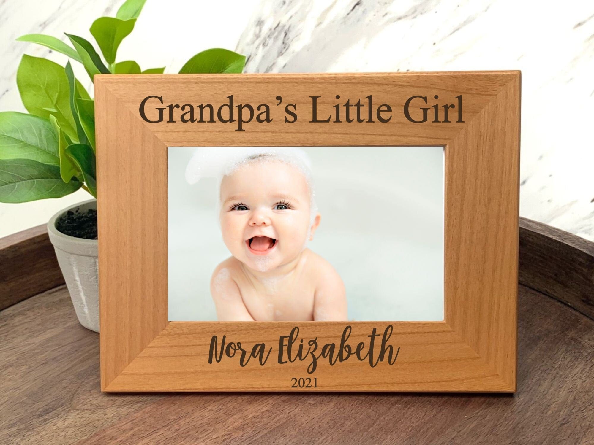 Run Wild Engraving PF name and year Grandpa's Little Girl Picture Frame