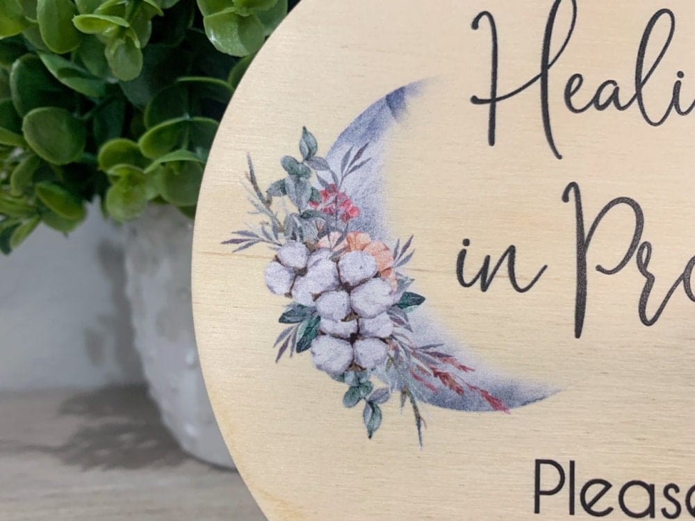 Run Wild Engraving Printed Healing In Progress Sign With Moon