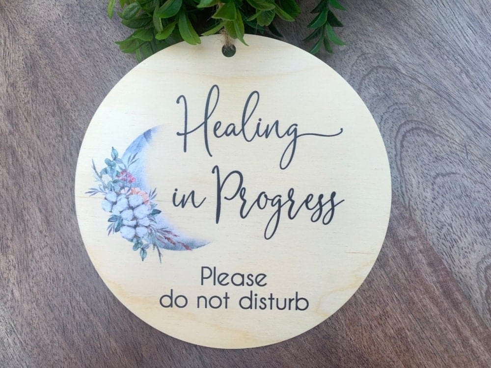 Run Wild Engraving Printed Healing In Progress Sign With Moon